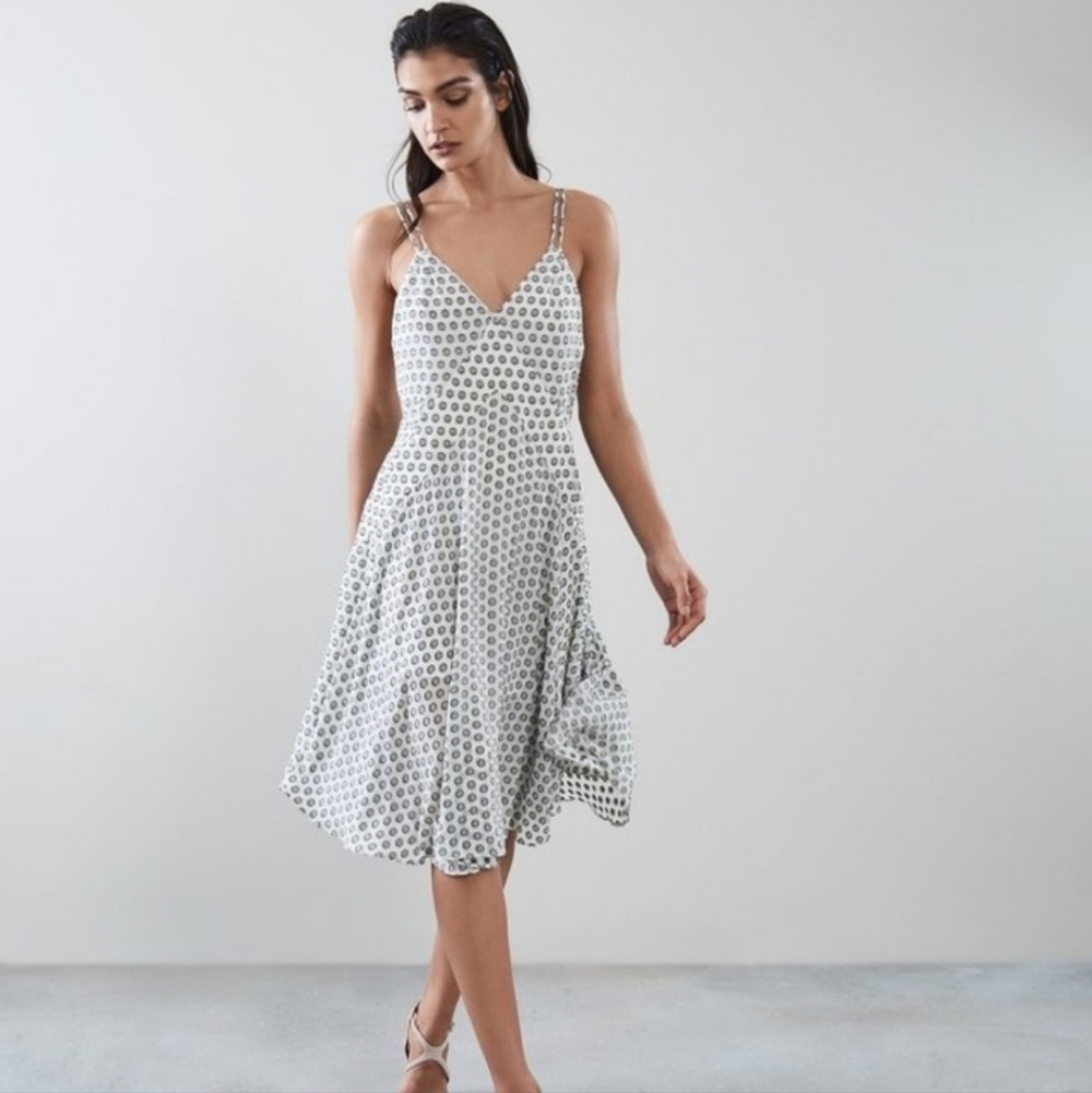Reiss Polka Dot Dress With Pockets